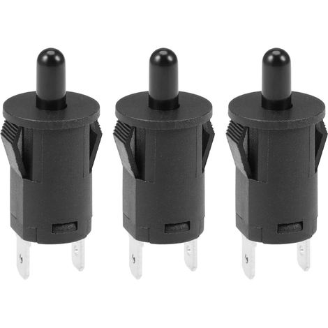 Porte Lumière Interrupteur PB35 Momentané Normalement Fermé Remplacement Interrupteur, pour Réfrigérateur ou Congélateur Applications Éclairage - AC 250V 3A / Noir / 3 Pcs (1/5)