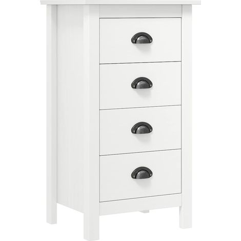 Mesita de noche Hill madera maciza de pino blanco 46x35x49,5 cm vidaXL (1/5)