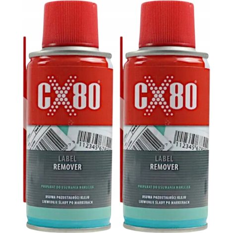 CX80 LABEL REMOVER Spray líquido para quitar pegatinas, removedor de adhesivo 150 ml x 2