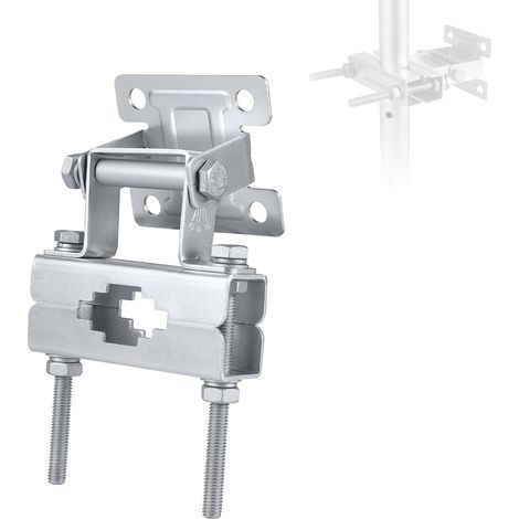 1 Kit Support Antenne, Fer Galvanisé, Angle Réglable 180°, Diamètre 24-72mm, Pour Mât Extérieur (1/5)