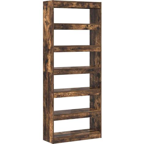 Maison Exclusive - Armadio per Libri con lo scaffale Rovere fumé 80 x 30 x 198 cm