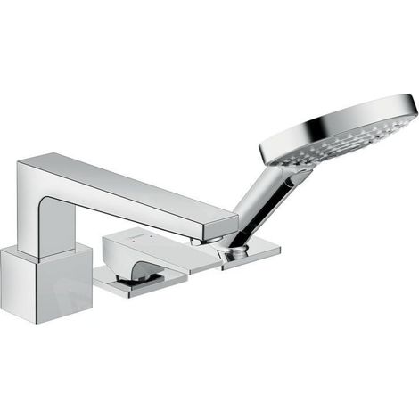Hansgrohe – Mitigeur bain douche 3 trous – Poignées à levier – Bec de 197 mm – Jets Rain, RainAir, Whirl – Installation sur corps d'encastrement (1/5)