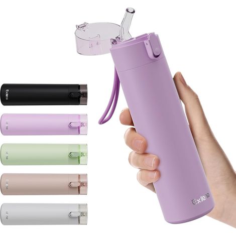 Petite Gourde Isotherme 270ml avec Paille à Ouverture Une Main, Mini Bouteille Isotherme Anti-Fuites (1/5)