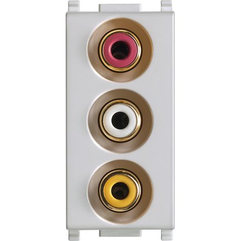VIMAR - 14335.SL Presa con 3 connettori RCA Silver