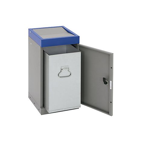 Recipiente con puerta batiente para separar materiales  suelto 