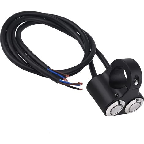 Interrupteur de Clignotant de Moto, Interrupteur de Guidon de Moto avec Voyant Lumineux, Projecteurs de Danger, Feux de Freinage Antibrouillard, Marche/arrêt pour, VTT, Vélo, Scooter (1/5)
