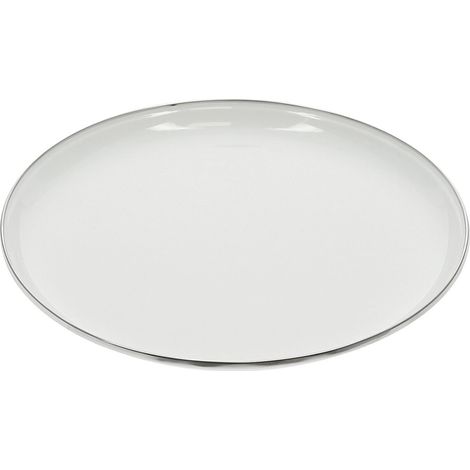 Set de 2 assiettes plates en acier émaillé (1/4)