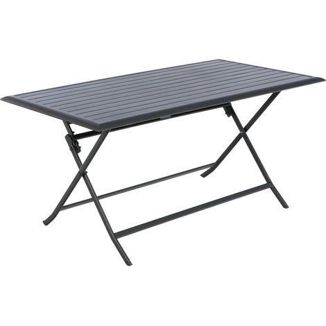 Rechteckiger klappbarer Gartentisch Azua in Graphitgrau - 6 Plätze (1/5)