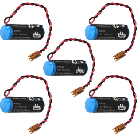 vhbw 5x Battery Replacement for Toshiba ER6V, JAE2P for CNC Router, CNC Controller (2000 mAh, 3.6 V, Li-MnO2)