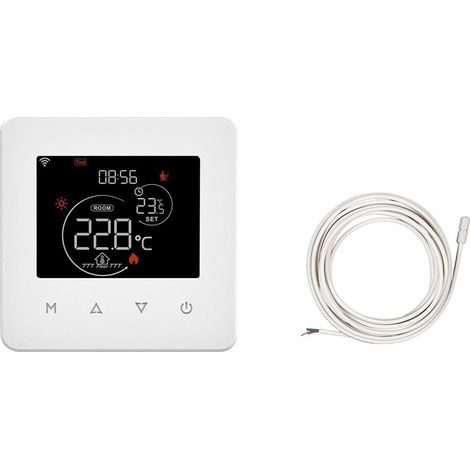 Thermostat intelligent WiFi activé pour commande vocale Tuya Planification hebdomadaire pour la gestion à distance de la température Chaudières électriques à gaz Chauffage au sol (chauffage de (1/4)