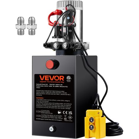 Pompe Hydraulique DC 12 V 14 L Groupe Hydraulique Double Effet Débit d'Huile 3,44 L/min Max. Pression de Décharge 22 MPa pour Camion à Benne Basculante Nacelle Élévatrice Remorque Levage Bennage (1/5)