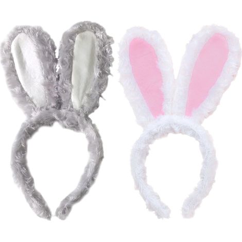 Ensemble de deux serre-têtes oreilles de lapin, serre-tête oreilles de lapin de Pâques, accessoire pour cheveux, coiffe (1/5)