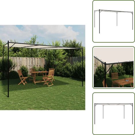 Belvédère blanc 4x4 m 180 g/m² tissu et acier - Tente Extérieure - Abri Jardin - Parasol - Gazebo - Structure D'ombrage (1/5)