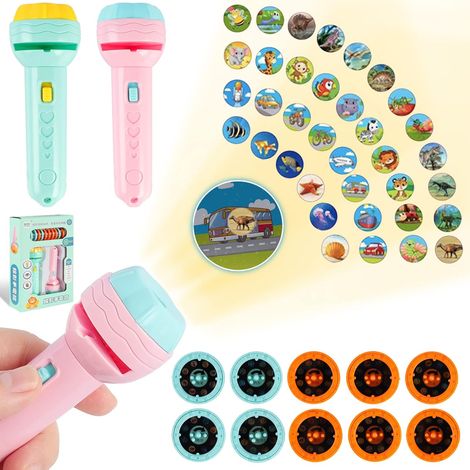 2 Pieces Flashlight Projector For Children Toy Flashlight Projector With 80 Different Images Mini Projector Story Child