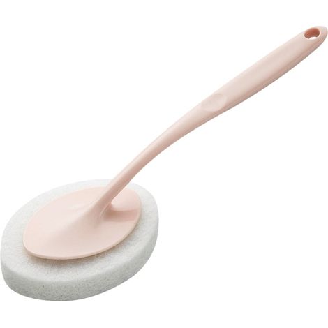 Brosse À Sol - Manche Long 32 Cm - Tampon À Récurer En Éponge - Pour Salle De Bain Cuisine Sol Murs - 1 Pièce (1/5)