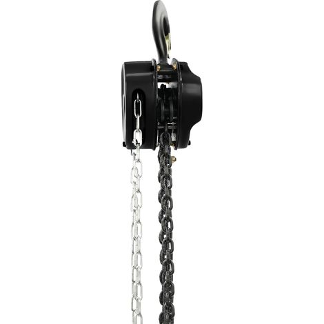Palans à chaîne manuel, capacité de 2T, hauteur de levage de 6m, noir (1/2)