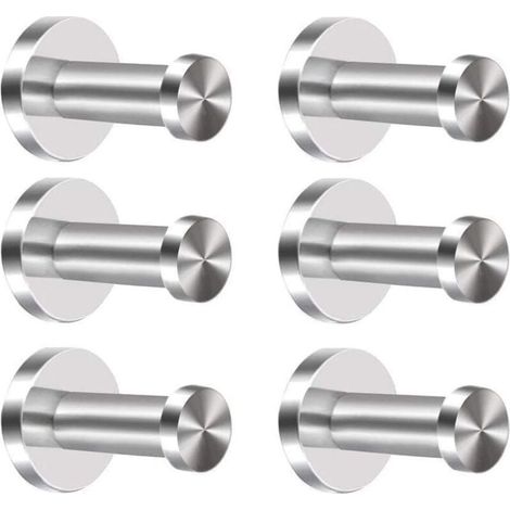 Patères inox 6 pièces pour peignoir serviette chambre cuisine (1/4)