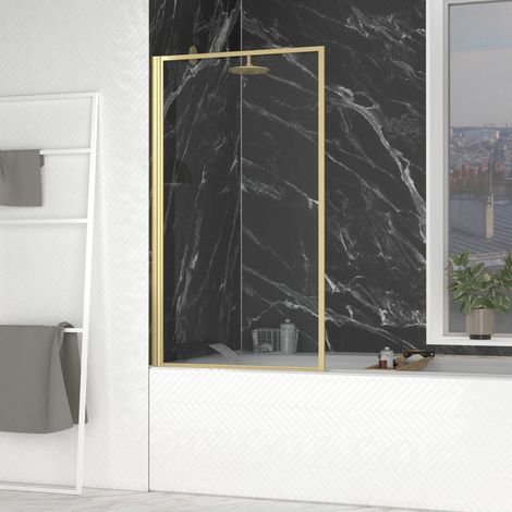 Parete vasca ribaltabile 80x140cm - Finiture Oro Spazzolato - GOLDY CONTOURING SCREEN