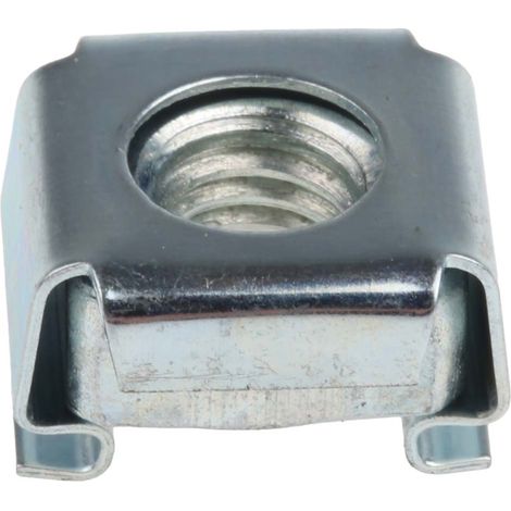 Rs Pro – Écrou-cage en acier galvanisé M6 – Lot de 50 unités – Découpe 9.53 x 9.53mm – Pour panneaux jusqu'à 1.63mm d'épaisseur