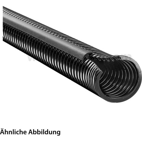 FLEXAzip Wellschlauch / Wellrohr mit Verschlussprofil PA6 geschlitzt - FZIP-M 28, AD 28,5mm, ID 23,0mm schmales Profil, Mindestbiegeradius bewegt 140,0mm - 1 Meter (1/2)