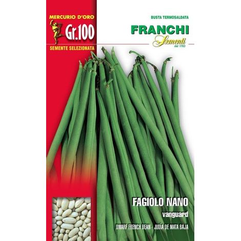 BUSTA SEMI DI FAGIOLO NANO VANGUARD 100 GR ORTO GIARDINO SEMI