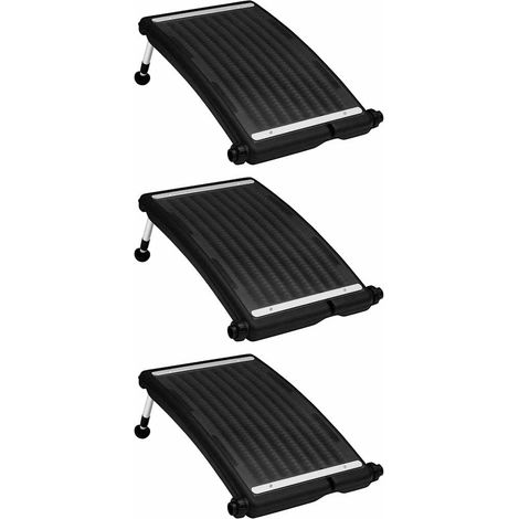 Paneles calefactores solares de piscina curvos 3 uds 72,5x46 cm