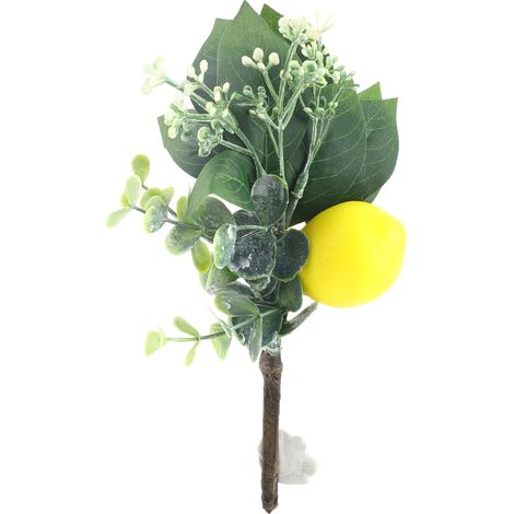 Künstlicher Zitronenzweig, vielseitig einsetzbar, leuchtend gelber Zitronenzweigstiel, 20 cm / 7,87 Zoll, für Hochzeitsfeiern und Heimdekoration (1/5)