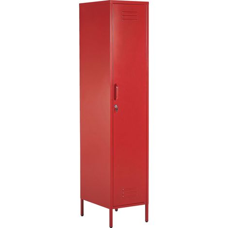 Moderno Armadio in Metallo da Ufficio con 5 Scomparti Rosso Frome (1/5)