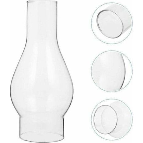 Abat-jour en Verre Transparent pour Lampe à Huile, Cheminée en Verre de Lampe à Pétrole, Abat-jour pour Lampe Kérosène, Accessoires Remplaçables (Size : Small) (1/4)