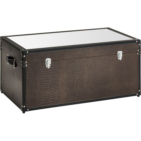 Interiors by Premier Faux Leather Storage Trunk, Luxe Faux Snake Skin and Modern Appeal Storage Chest Trunk, Vintage Storage Trunk