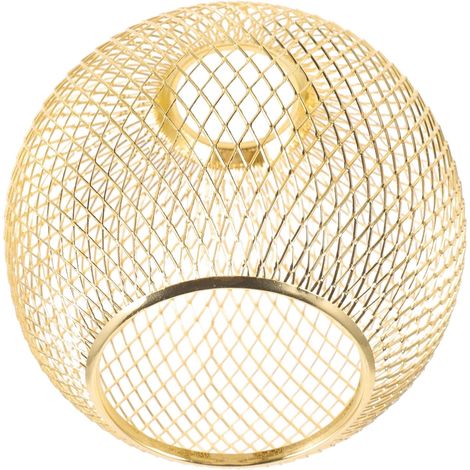Abat-Jour Boule Vintage Doré, Design Ajouré en Métal, Lumière Douce, pour Plafonnier Intérieur, Décoration de Restaurant et Maison (1/5)