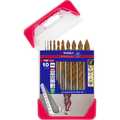 Composition de forets TSP Fusio étagé - Coffret CLIPSTER 10 pièces 1A10 - TIVOLY