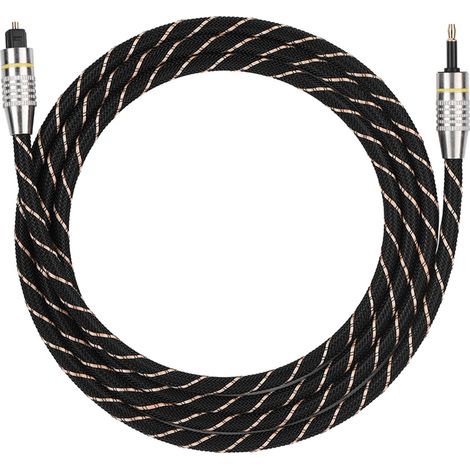 Cavo audio digitale in fibra ottica da Toslink a mini-jack SPDIF da 3,5 mm placcato oro, lunghezza 1,5 m.