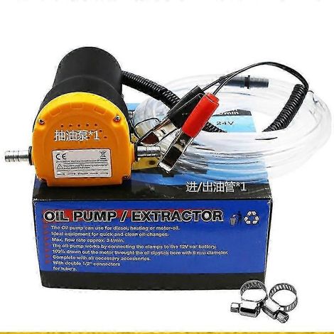 Pompe à huile moteur 60 W 12 V/24 V électrique pour vidange d'huile/diesel, pompe d'aspiration pour transfert de carburant, bateau