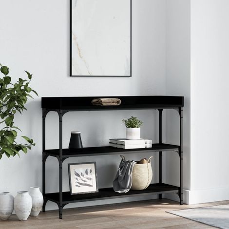 Konsolentisch mit Ablagen Schwarz 100x30x80 cm (1/5)