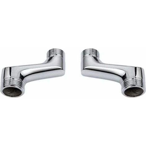 Raccord d'angle de douche, réducteur d'angle en laiton, bras pivotant réglable, fixation murale d'angle, raccord décalé de 1/2" à 3/4", chromé (1/4)