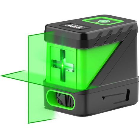 Green laser level, 2 cross lines, 360 degree rotation, accuracy ±0.2 mm/m, 505-550 nm, IP 54, self-leveling range ± 3° (1/5)
