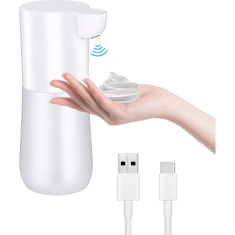 Distributeur de Savon Automatique, 600ml Distributeur Savon Automatique avec USB Rechargeable, Automatique Distributeur De Savon Liquide de Savon Etanche pour Cuisine Et Salle de Bains (1/5)