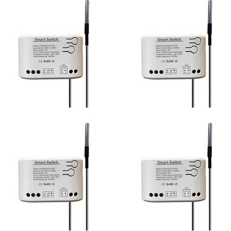 4 relais de température Tuya Smart Life WiFi avec capteur de thermostat et contact sec passif (85-250 V CA). (1/2)