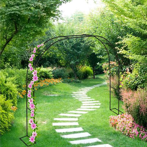 Pergolato da giardino in metallo con supporto - supporto per rose rampicanti