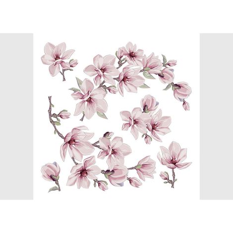 Stickers Fleurs Magnolia Blossom - 1 planche 30x30cm (1/5)