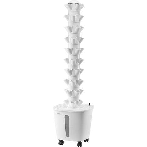 VEVOR Sistema di Coltivazione Idroponica, 50 Baccelli Verticali a 10 Livelli, Torre Idroponica Mobile con Pompa dellAcqua e Ruote, Germinazione Interno, per Erbe Aromatiche Frutta Verdura
