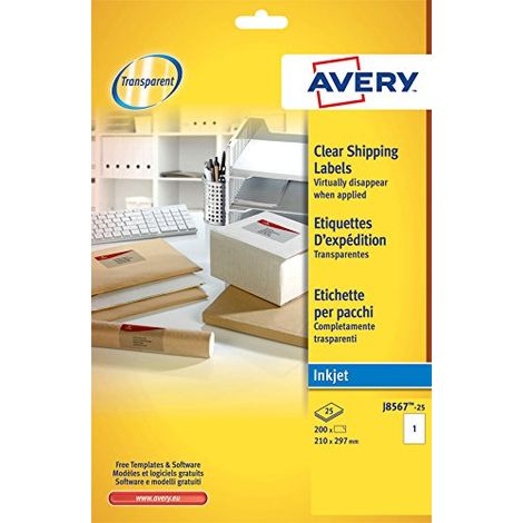 Avery J8567-25 etichetta per stampante Trasparente (1/5)