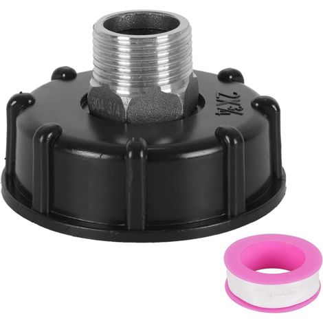Adaptateur de réservoir IBC S60X6, filetage grossier 3/4" avec raccord de tuyau fileté externe 3/4", raccords de sortie de vanne en acier inoxydable de remplacement (1/5)