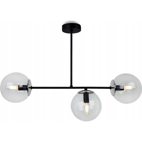 LAMPE SUSPENDU LUSTRE MODERNE À LED AVEC BOULES DE VERRE (1/5)