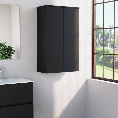 Inda - Colonna bagno con 2 ante e 3 ripiani 60x102 cm - Nero (1/3)