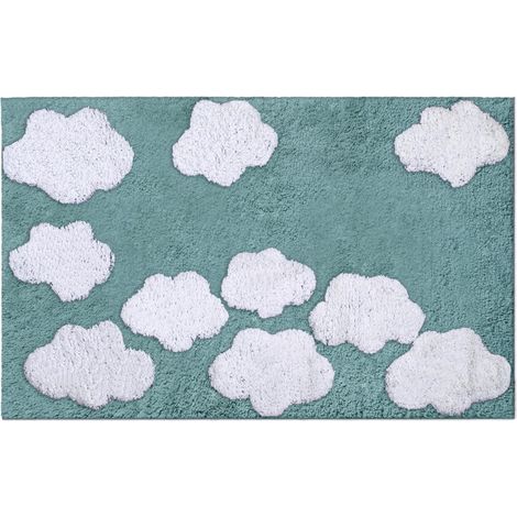 Tappetino bagno 100% cotone nuvole acqua antiscivolo cm50x80x2 (1/2)