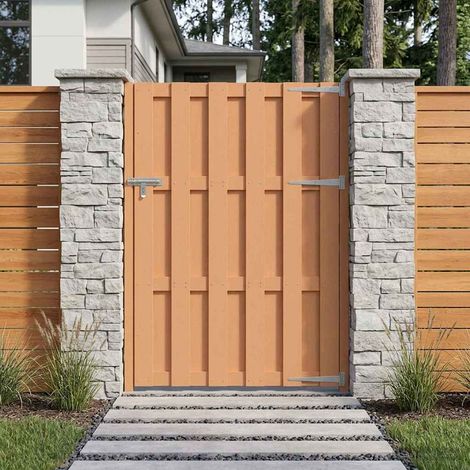 vidaXL Porte de Jardin 100 x 150 cm WPC et Aluminium Marron (1/5)
