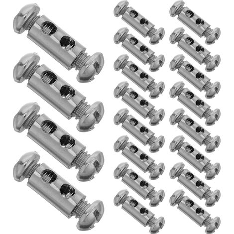50 serre-câbles en acier nickelé, clips de verrouillage à vis pour câbles gainés de 1 à 2 mm, mini-bloqueurs de ligne, fixations réutilisables pour suspension et fixation (1/5)
