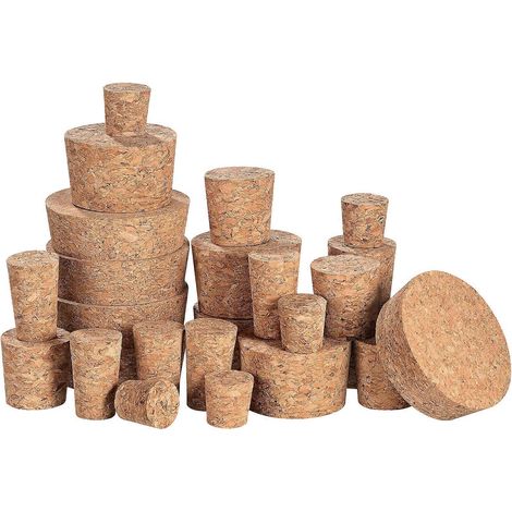 ARTIBETTER Lot de 25 bouchons de liège pour bouteilles de vin et de bière, étanches et coniques (1/3)